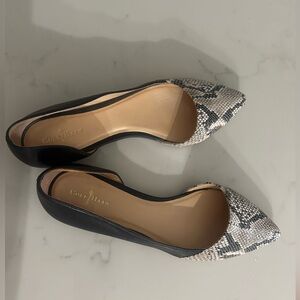 Cole Haan Amalia Skimmer Flats Sahara Snake Black Cream 9.5 US
